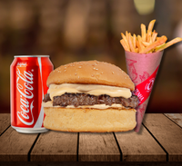 Barba Burguer + Adicional de Fritas Palito + Coca-Cola Lata 350ml